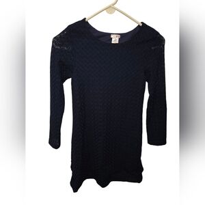 Sally Miller Couture Navy Blue Textured Dress Girls Size XL (14-16)